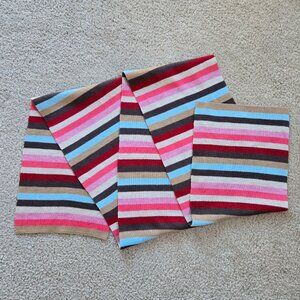 Cashmere Knit Striped Scarf Colorful